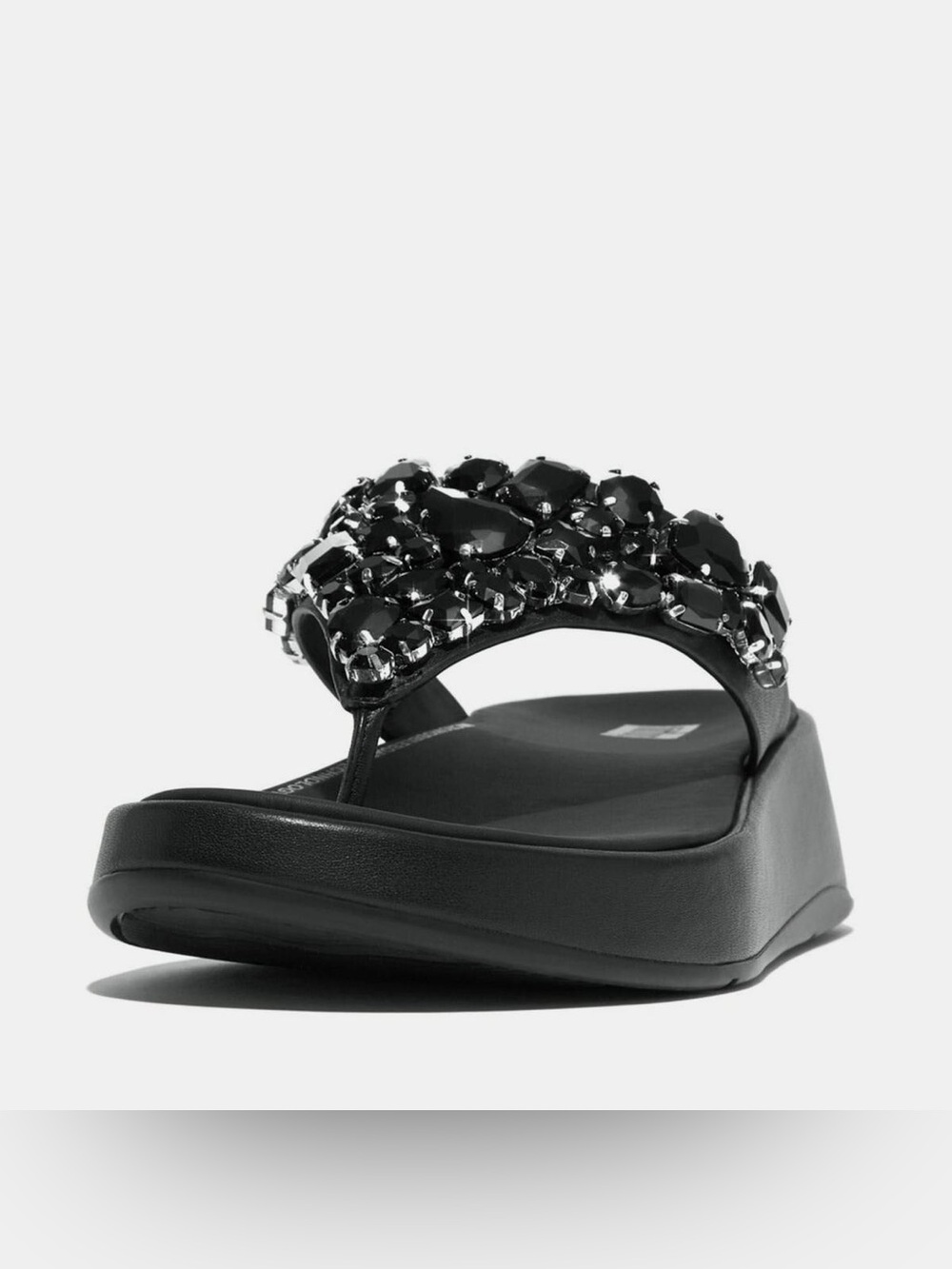 Fit Flop F-Mode Jewel-Deluxe Flatform Sandals in Black Size: 7 - Picture 3 of 5
